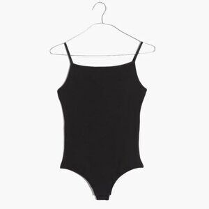 Madewell ribbed knit Spaghetti-Strap thong Bodysuit